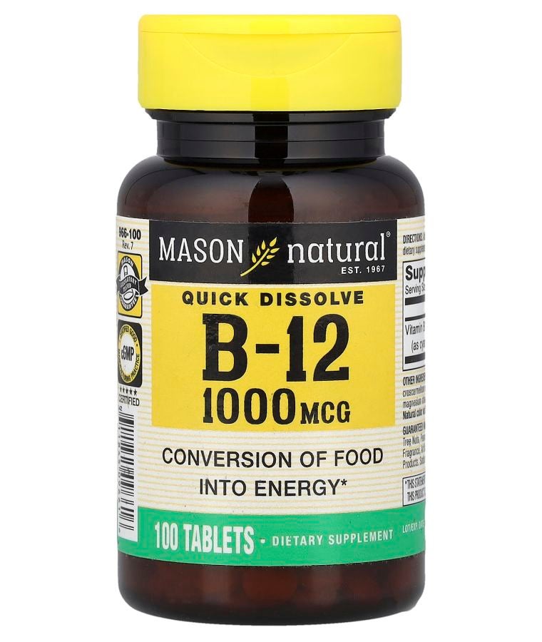 Mason Natural Quick Dissolve Vitamin B-12 1000 mcg 100 Tablets