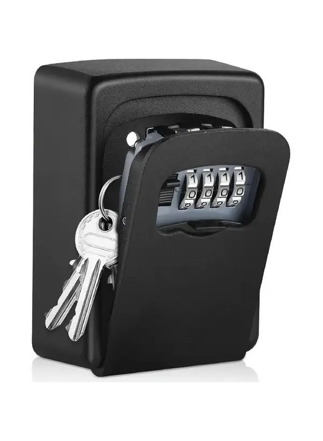 Black Wall Mounted Key Safe With Secure Flip Lock For Home Hotel Emergency - Image 1