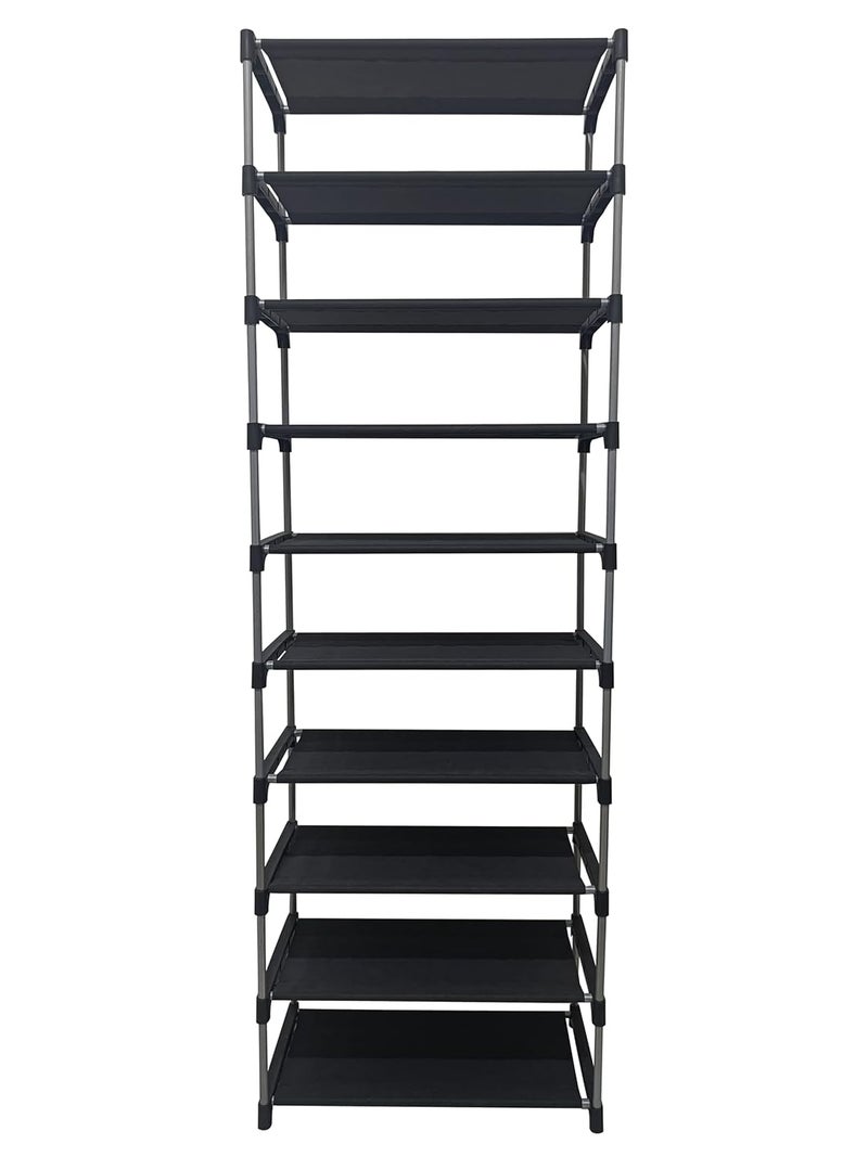 SANAMSTORE 9 Layer Collapsible Fabric Wardrobe Organizer for Clothes DIYBlue Metal - Image 3