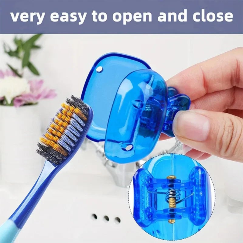 TASMAX Toothbrush Cover case Protector Cap Brush Pod Case Tooth Brush Protective Portable Plastic Clip for Household Travel Accessories Bathroom School Toothbrush Cover case [Multicolor ] Pack 6 - Image 3