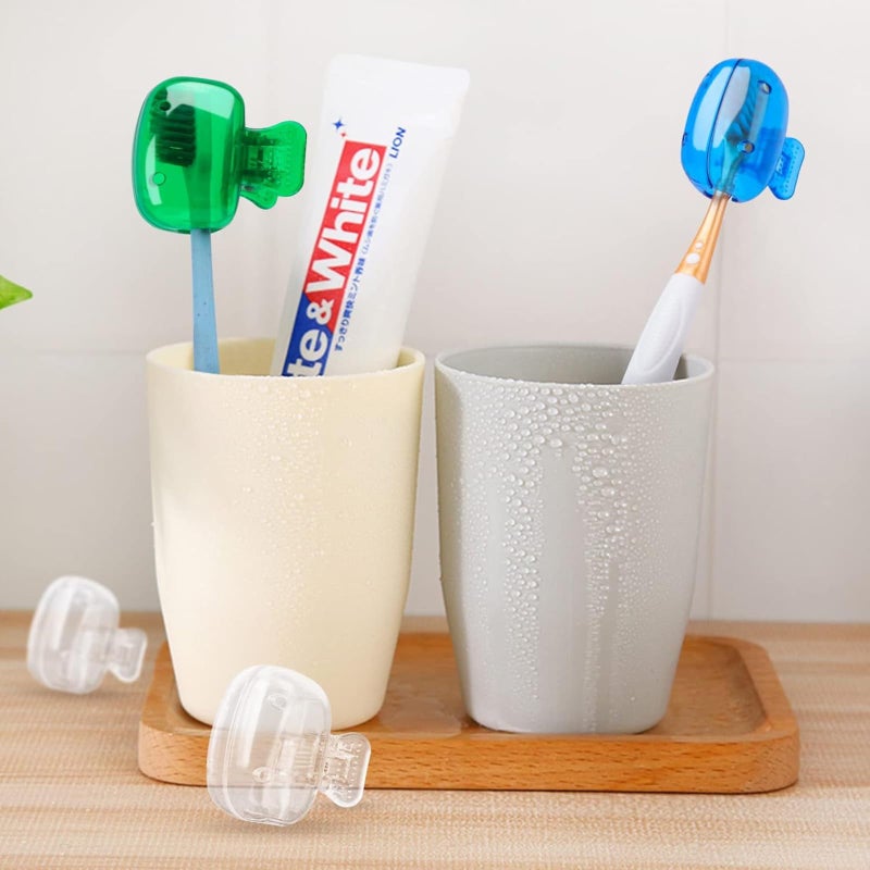 TASMAX Toothbrush Cover case Protector Cap Brush Pod Case Tooth Brush Protective Portable Plastic Clip for Household Travel Accessories Bathroom School Toothbrush Cover case [Multicolor ] Pack 6 - Image 5