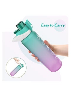 S2C Motivational Water Bottle 1L Water Bottle For Kids School Water Bottles With Straw Leak Proof Water Bottle With Time Marker For Sport, School, Gym, Office(Gradient Pink)  - Image 5