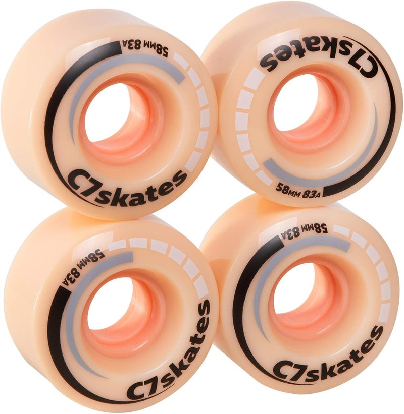 C SEVEN C7skates Premium Roller Skate Wheels (Peachy Keen) - Image 1