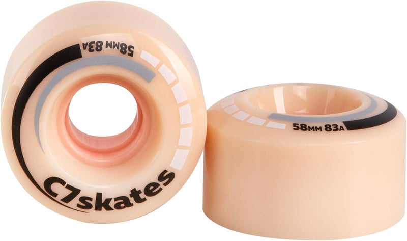 C SEVEN C7skates Premium Roller Skate Wheels (Peachy Keen) - Image 2