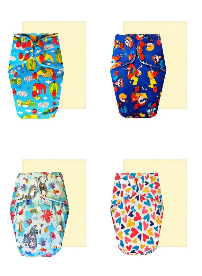 Dumbledo Elite Cloth Diaperwith Magical Soaker (Pack of 4) | Hypoallergenic | Leakproof | Travel Friendly | Trusted by Moms | 3 Months - 3 Years | Unisex Baby - Image 1