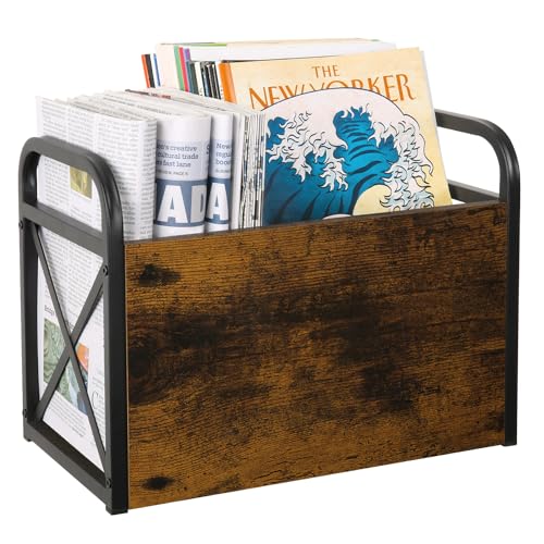 YINMIT Magazine Holder, Magazine Rack Floor, Magazine Storage Basket, Folder Organizer Bin for Books, Newspapers, Tablets - Image 1