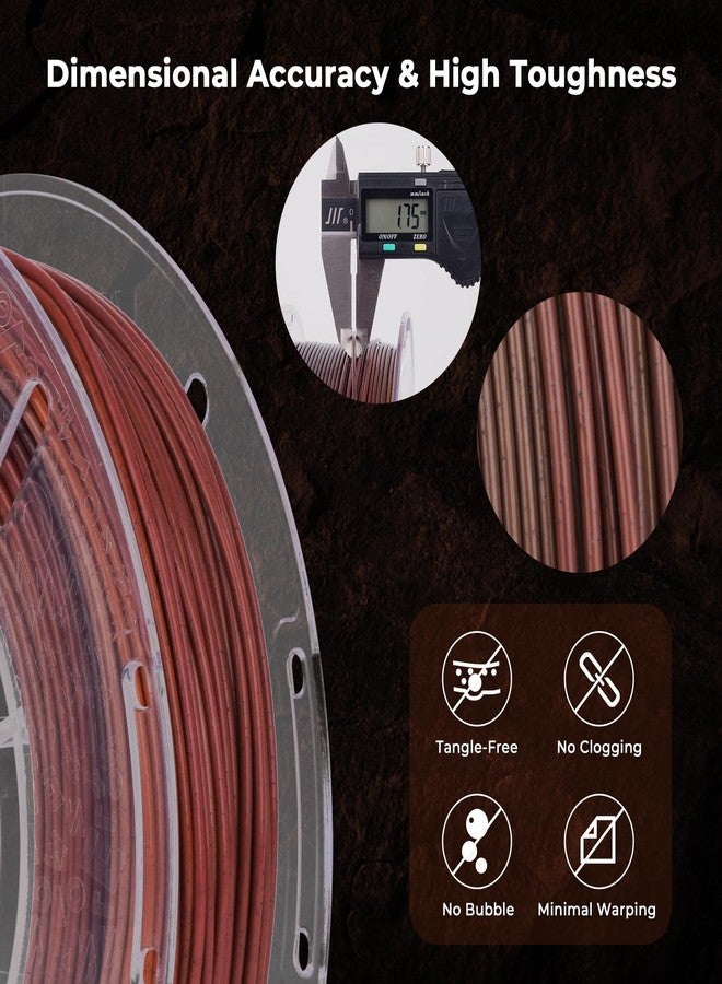 AMOLEN خيط PLA رخام AMOLEN 1.75 مم، حزمة صخر قوس قزح لخيوط الطباعة ثلاثية الأبعاد، دقة أبعاد خيوط الطباعة ثلاثية الأبعاد +/- 0.02 مم، 200 جرام × 4 بكرات تناسب معظم طابعات FDM - Image 5