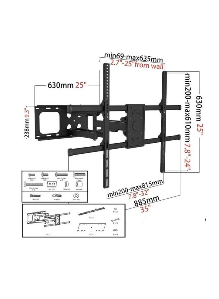 Skilltech Wall TV Mount for 50 - 90 Inch Screens  Black - Image 3