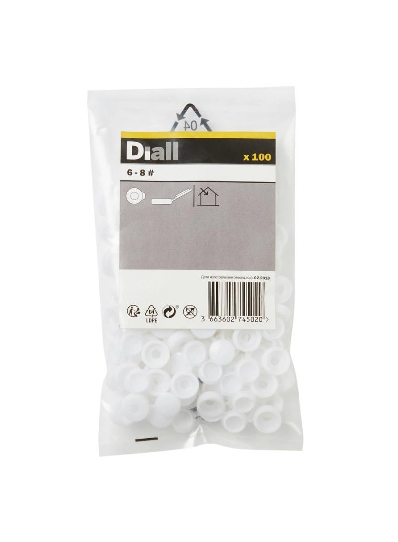 Dial Plastic Snap Cap Pack 6 8 Mm 100 Piece
