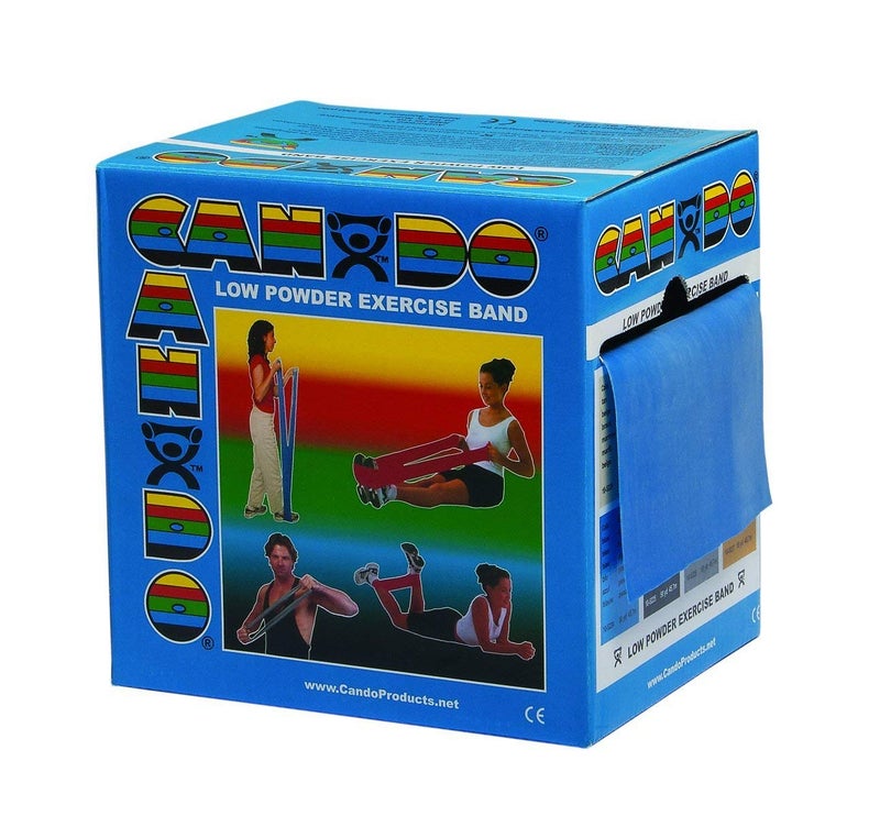 3B Scientific CanDo Low Powder Exercise Band - 50 Yard Roll, Heavy Blue - Image 1