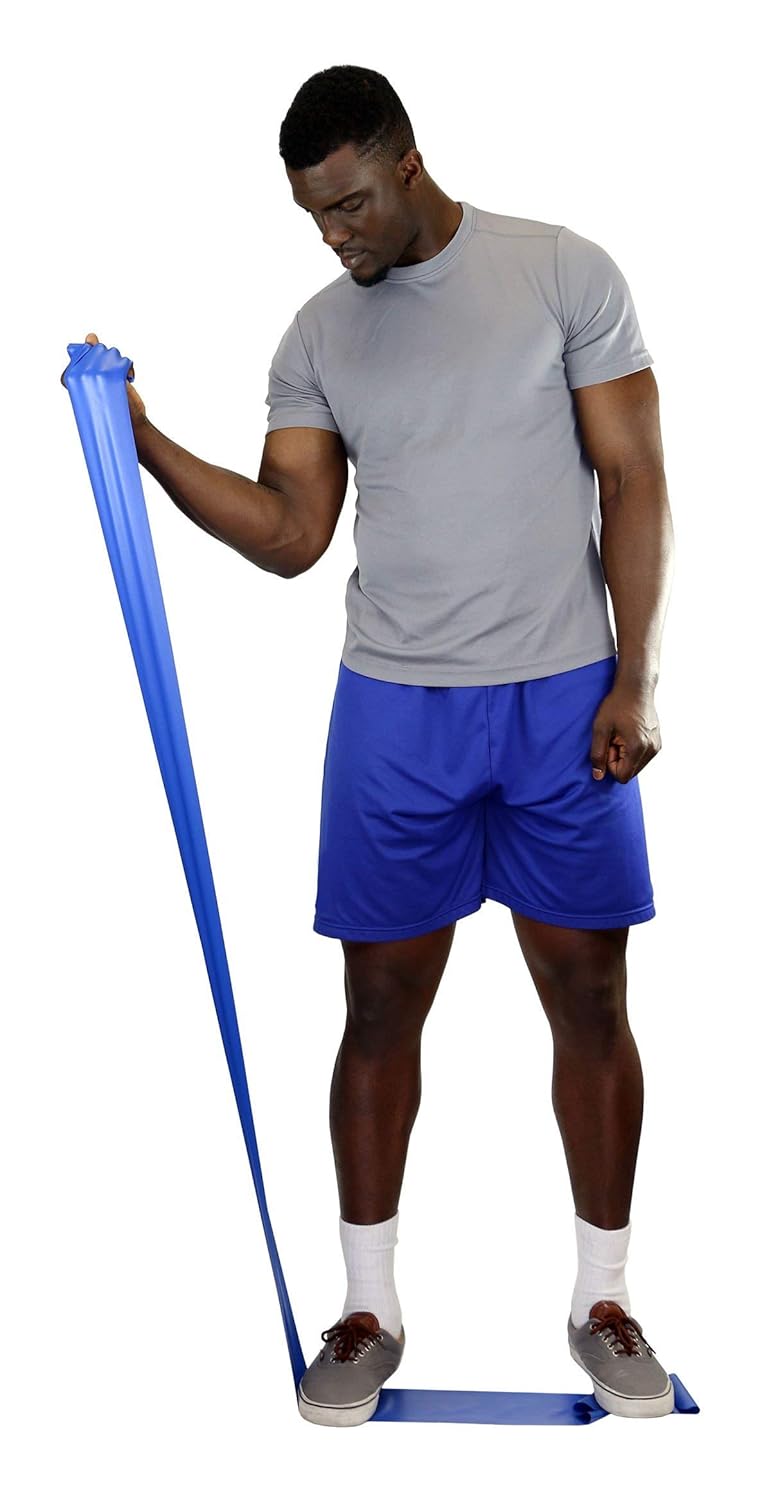 3B Scientific CanDo Low Powder Exercise Band - 50 Yard Roll, Heavy Blue - Image 2
