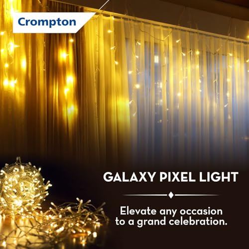 Crompton Galaxy Pixel Light | Festive Ladi Lights | 10 Meter | 48 LEDs | Blue | Pack of 2 | Direct 2-pin Plug | BIS Safe Wire | for Home Decoration, Diwali, Festival, Birthday, Marriage - Image 2