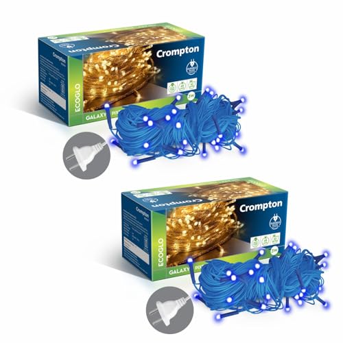 Crompton Galaxy Pixel Light | Festive Ladi Lights | 10 Meter | 48 LEDs | Blue | Pack of 2 | Direct 2-pin Plug | BIS Safe Wire | for Home Decoration, Diwali, Festival, Birthday, Marriage - Image 1