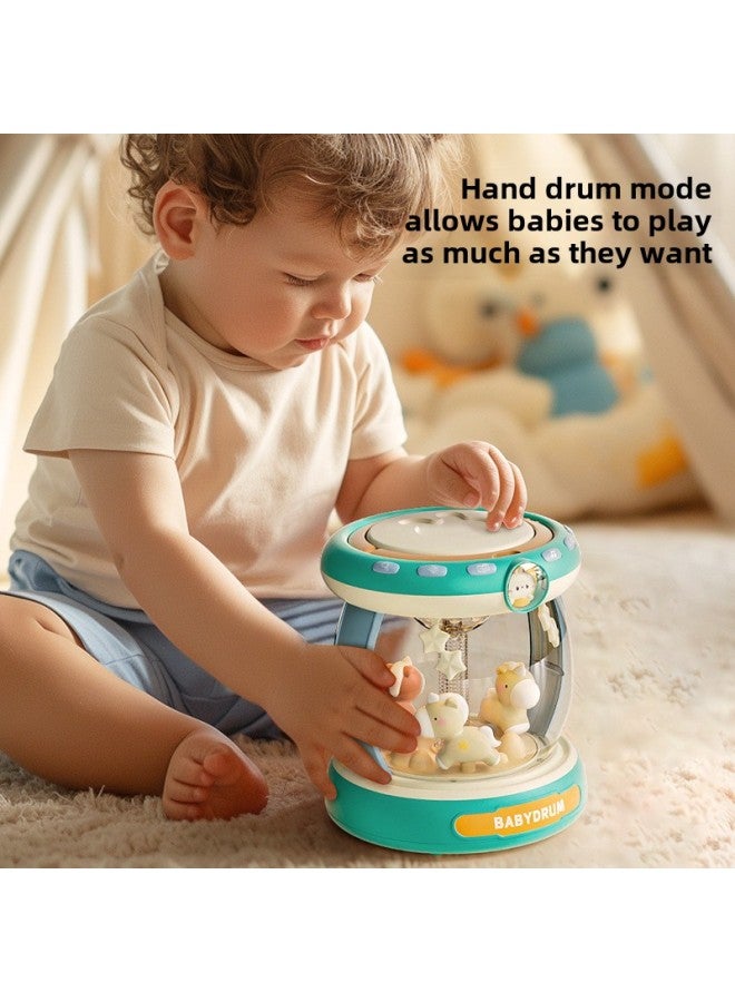 Baby Carousel Paradise Clap Drum Toy Puzzle Early Education Hand Clap Drum With Microphone Light Gift Box Wholesale-color:Carousel Hand Drum -battery Model-color Box - Image 4