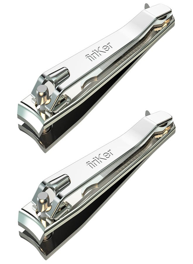 firiKer 2PCS Stainless Steel Nail Clippers,Professional Fingernail Clipper and Toenail Clipper, Wide Easy Press Lever Nail Cutter with Swing Out Nail Cleaner/File for Men and Women - Image 1