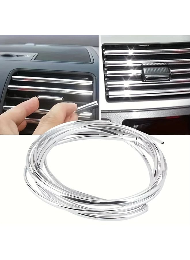 U Shaped Silver Car Air Vent Trim 6M 236 22 Inches Door Edge Scratch Protection - Image 1