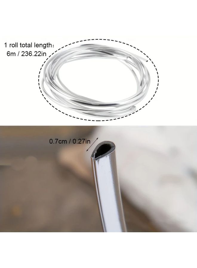 U Shaped Silver Car Air Vent Trim 6M 236 22 Inches Door Edge Scratch Protection - Image 2
