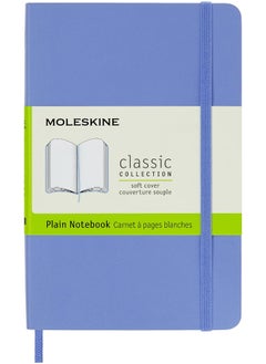 Moleskine - Classic Notebook, Plain Notebook, Soft Cover and Elastic Closure, Size Pocket 9 x 14 cm, Colour Hydrangea Blue, 192 Pages  - Image 1