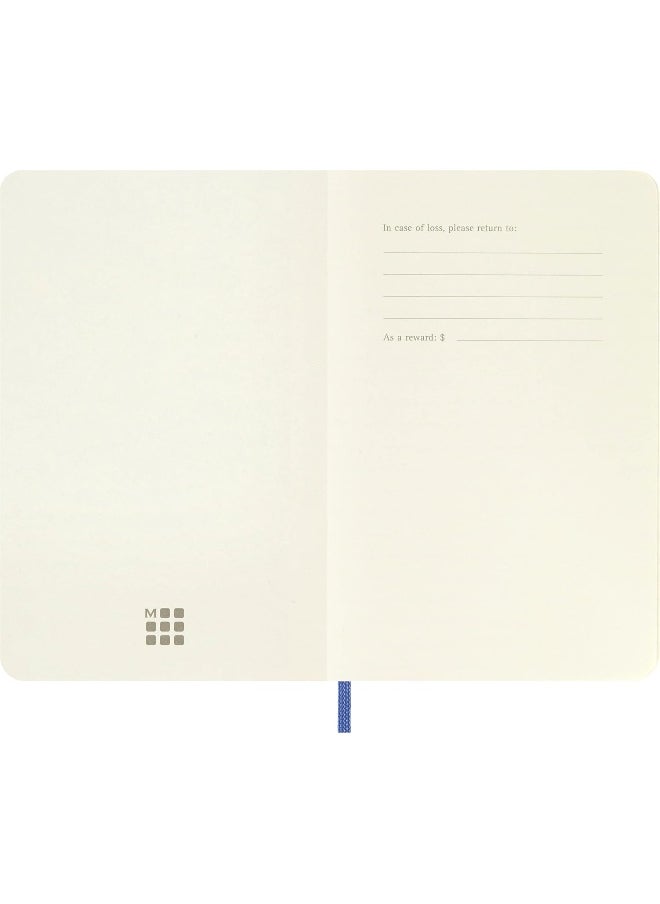 null - Moleskine - Classic Notebook, Plain Notebook, Soft Cover and Elastic Closure, Size Pocket 9 x 14 cm, Colour Hydrangea Blue, 192 Pages - Image 1
