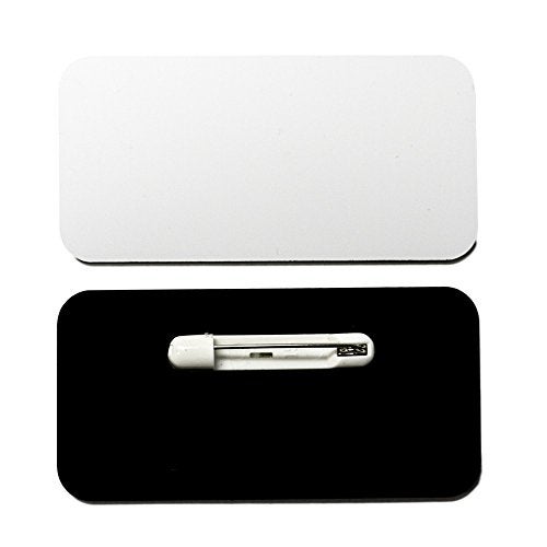 All Quality Name Tag/Badge Blanks - 25 Pack - White 1-1/2" X 3", Round Corners, Pin - Image 2