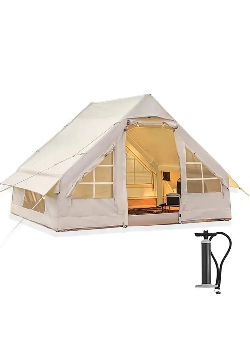 Cyber 4–8 Person Inflatable Camping Tent with Pump | Easy Setup 4-Season Waterproof & Windproof Luxury Glamping Cabin Tent with Mesh Windows & Doors – Outdoor Oxford Fabric - Image 1