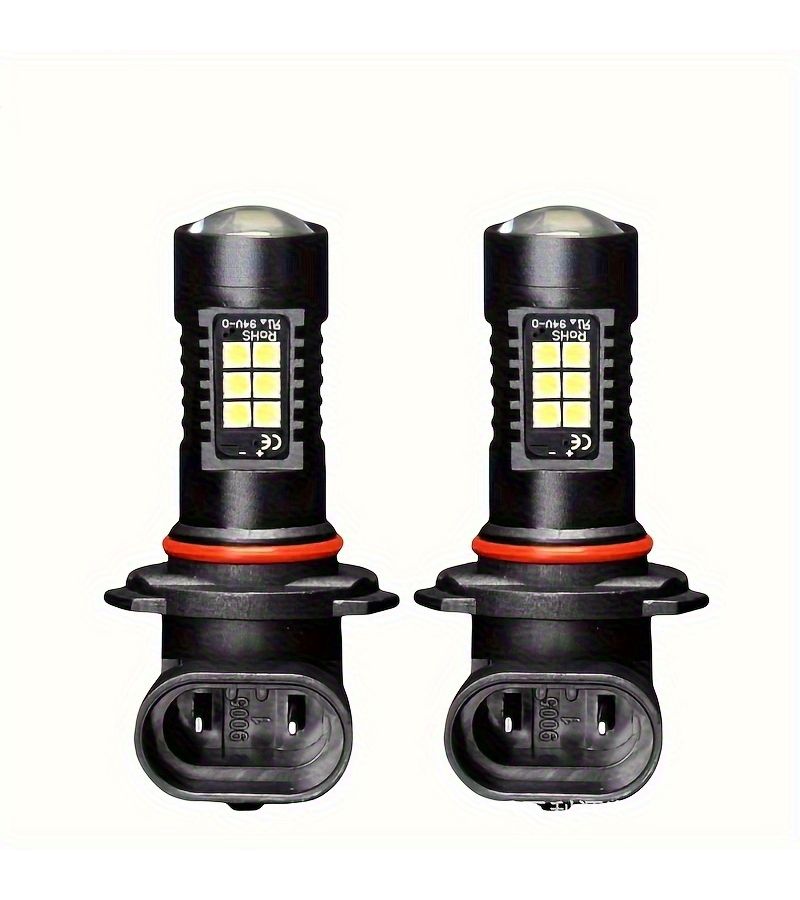 زوج من لمبات LED H10 9145 9140 9005 HB3 9006 HB4 21 SMD للضوء الضبابي بقوة 6000K أبيض فائق السطوع لإضاءة القيادة للسيارة بدون بطارية. - Image 1