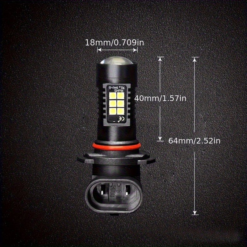 زوج من لمبات LED H10 9145 9140 9005 HB3 9006 HB4 21 SMD للضوء الضبابي بقوة 6000K أبيض فائق السطوع لإضاءة القيادة للسيارة بدون بطارية. - Image 3