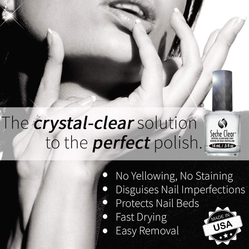 Seche Clear, Base Coat Nail Polish for Manicure and Pedicure, Boxed, 2 Pack - Image 3