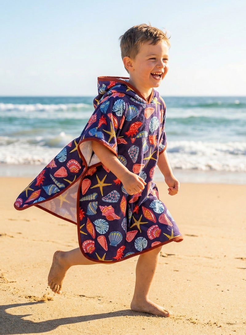 Pearl Coast International Kids Poncho Towel Hooded Pack of 2 – Quick Dry Microfiber Beach Changing Robe for Boys & Girls, Soft Absorbent Swim Cover Up - Image 4