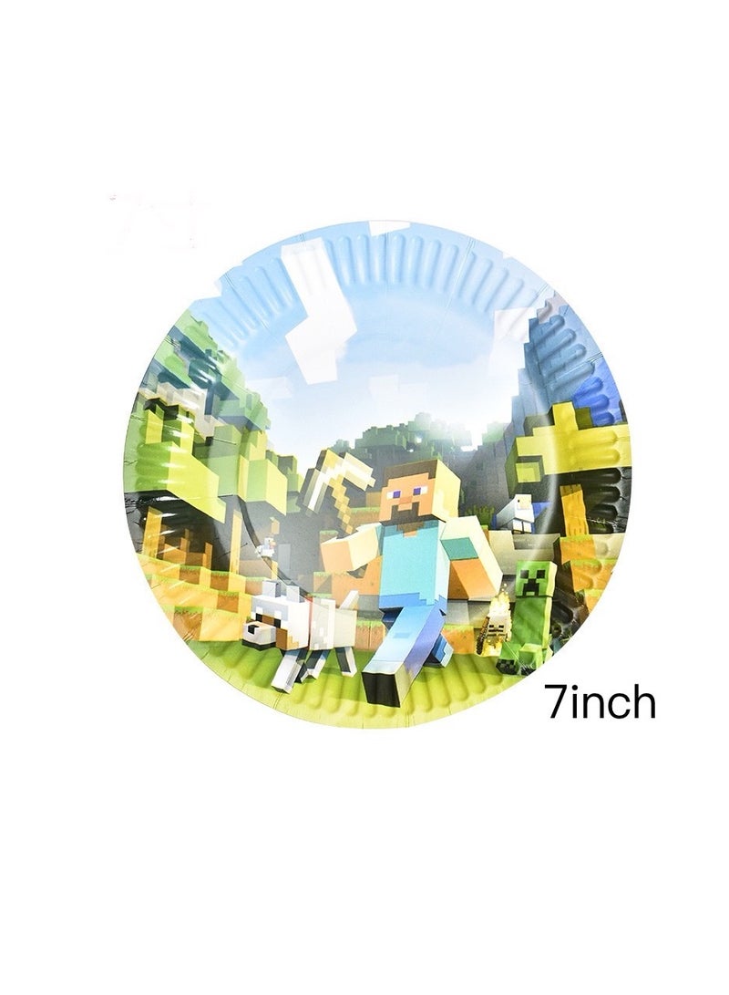 Minecraft game theme birthday party decoration tableware set disposable  - Image 2