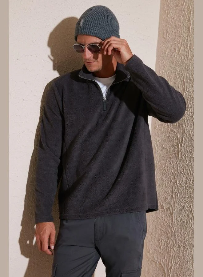 Buratti Buratti Slim Fit Stand Collar Winter Coat Men's Polar Fleece 5906053