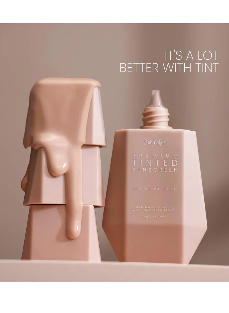 Fairy Skin ثنائي واقي الشمس 2 في 1 من فيري سكين واقي شمس ملون SPF50 PA زائد زائد زائد وواقي شمس مميز لتفتيح البشرة SPF50 PA زائد زائد زائد - Image 2