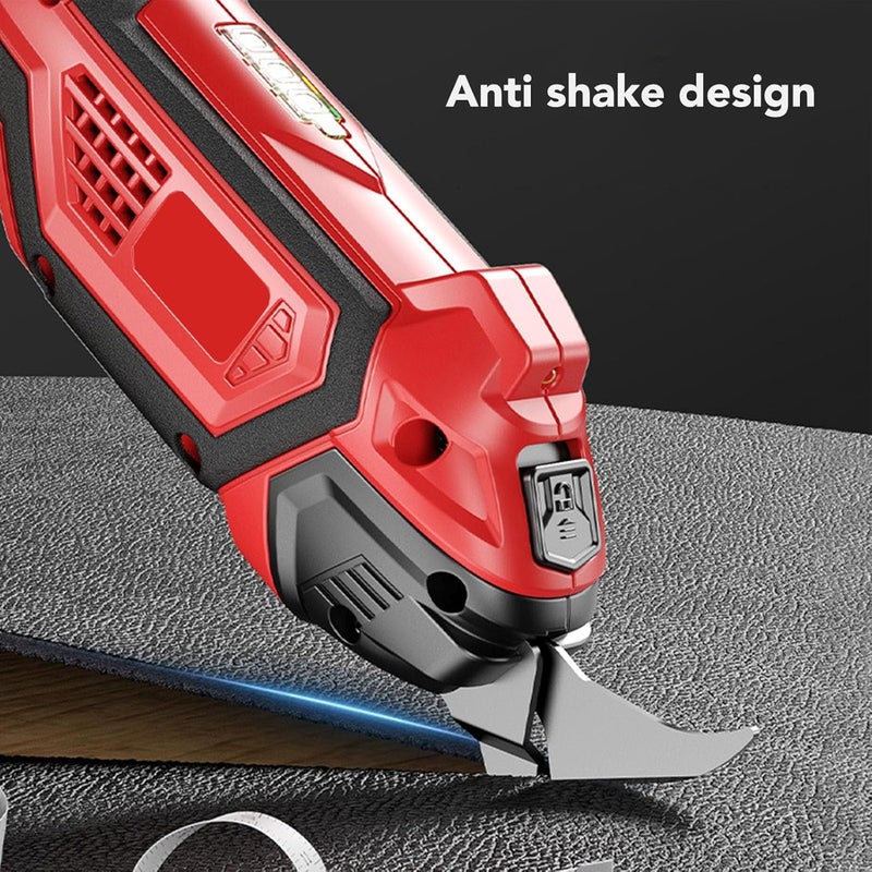 Electric Scissors, Cordless Rechargeable Ergonomic Handle Fabric Cutter, Power Shears with Tungsten Steel Vane/Wing for Sewing Fabric Crafting Leather Carpet Cardboard - Image 3