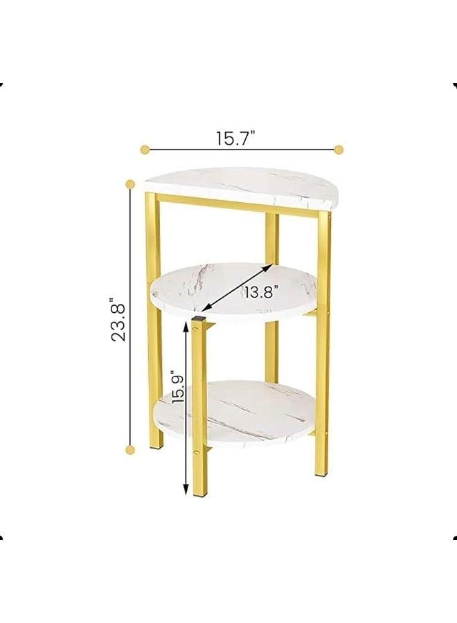 YINZUO Console,Coffee, and Side with White Marble and Gold Metal Frame – Stylish Living Room Center for Home and Office, Enterway,Front Sofa (Side Table) - Image 3