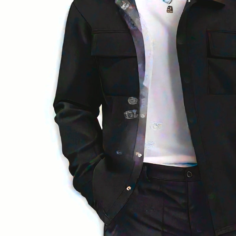 Heavy Duty Workwear Retro Single Breasted Lapel Jacket Long Sleeve Lined Casual Shirt for Men - Image 1