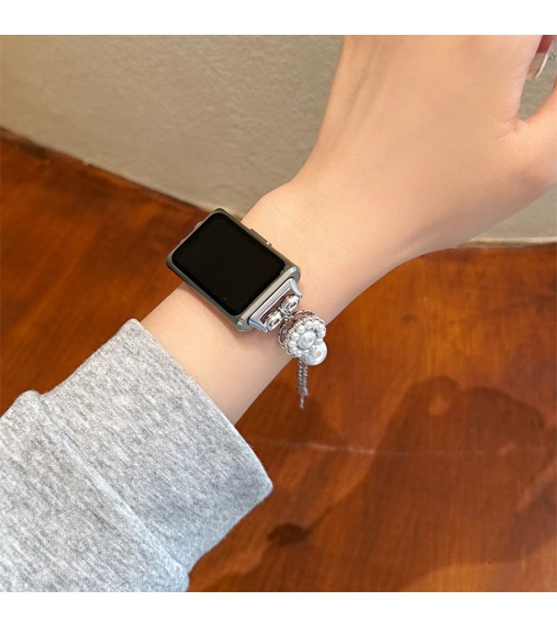 Multicolor 20mm Pearl Metal Watch Band Strap Compatible With Smartwatch - Image 5