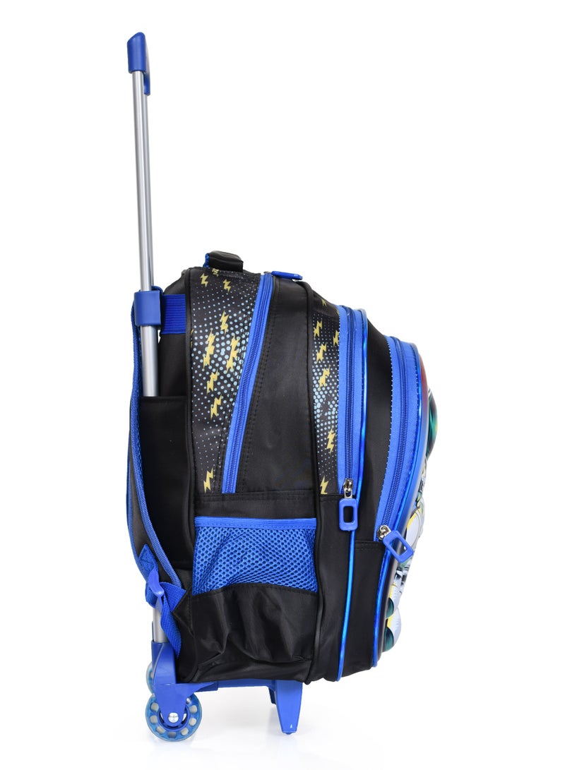 مورانو طقم شنط مدارس للأولاد والأطفال مقاس 16 إنش بعجلات دوارة مع مقلميه وصندوق فطور - Image 2