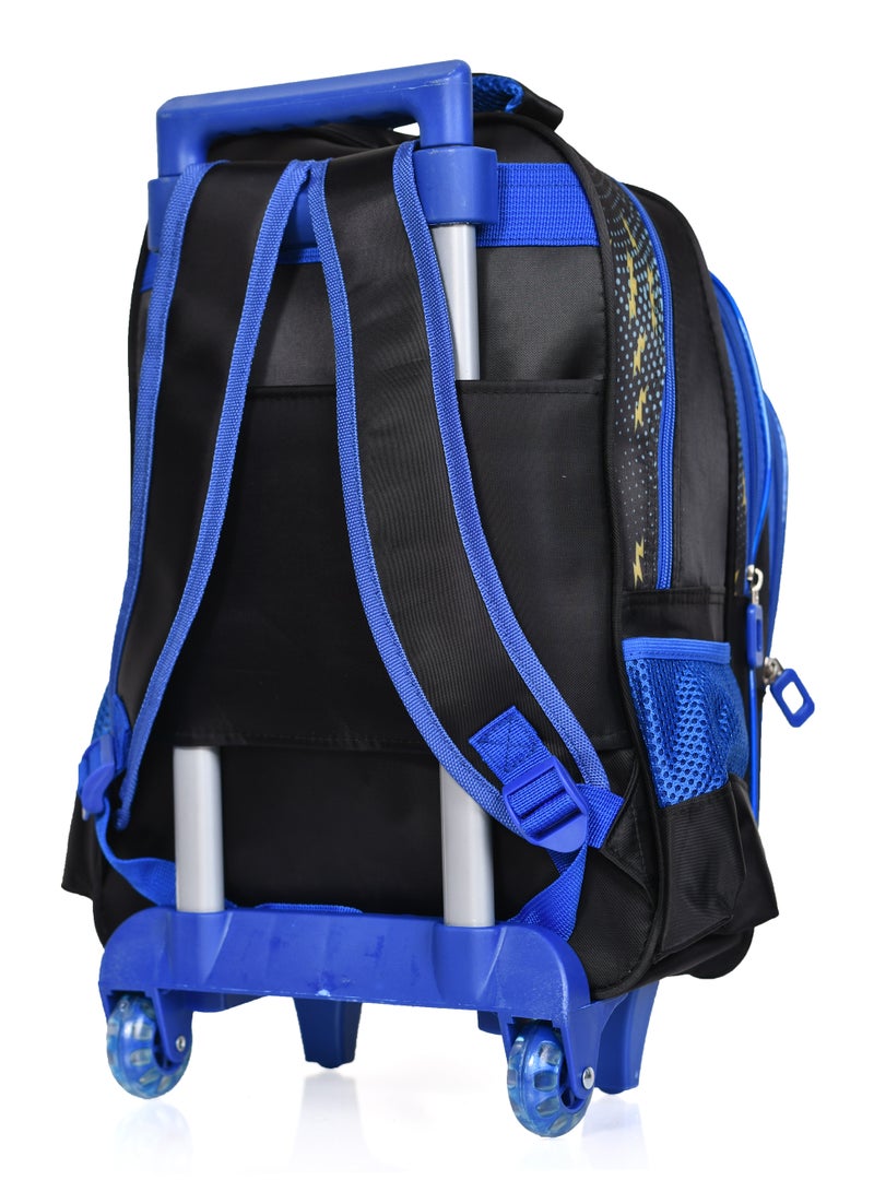 مورانو طقم شنط مدارس للأولاد والأطفال مقاس 16 إنش بعجلات دوارة مع مقلميه وصندوق فطور - Image 4