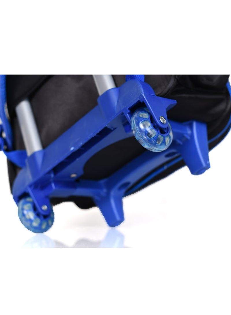 مورانو طقم شنط مدارس للأولاد والأطفال مقاس 16 إنش بعجلات دوارة مع مقلميه وصندوق فطور - Image 5