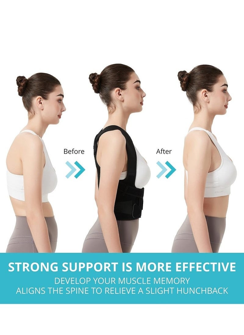 BAEKO Adjustable Posture Corrector Belt for Men & Women - Breathable Back Support Brace with Spinal Alignment, Gym & Office Use（L）  - Image 2