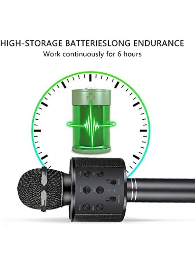Wireless Bluetooth Karaoke Microphone with Speaker, Voice Changer & LED Lights - Image 4