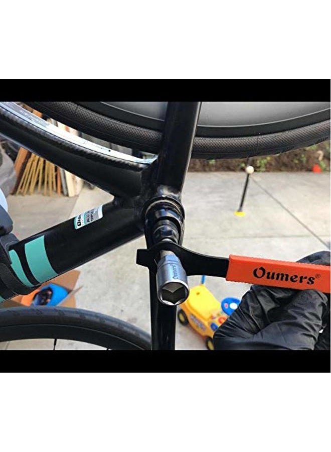 Oumers Bike Bicycle Crank Extractor Puller Remover Set with 16mm Spanner Wrench for Square Thread Taper Crank Arm and Crankset - Image 2