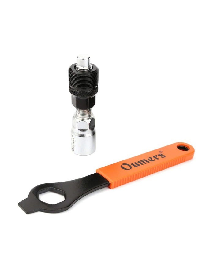 Oumers Bike Bicycle Crank Extractor Puller Remover Set with 16mm Spanner Wrench for Square Thread Taper Crank Arm and Crankset - Image 1