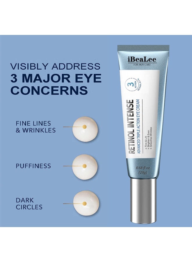 iBealee 2-PACKS Retinol Intense Advanced Triple Action Eye Cream｜Deeply Nourish and Repair the Skin Around the Eyes 20g*2 - Image 5