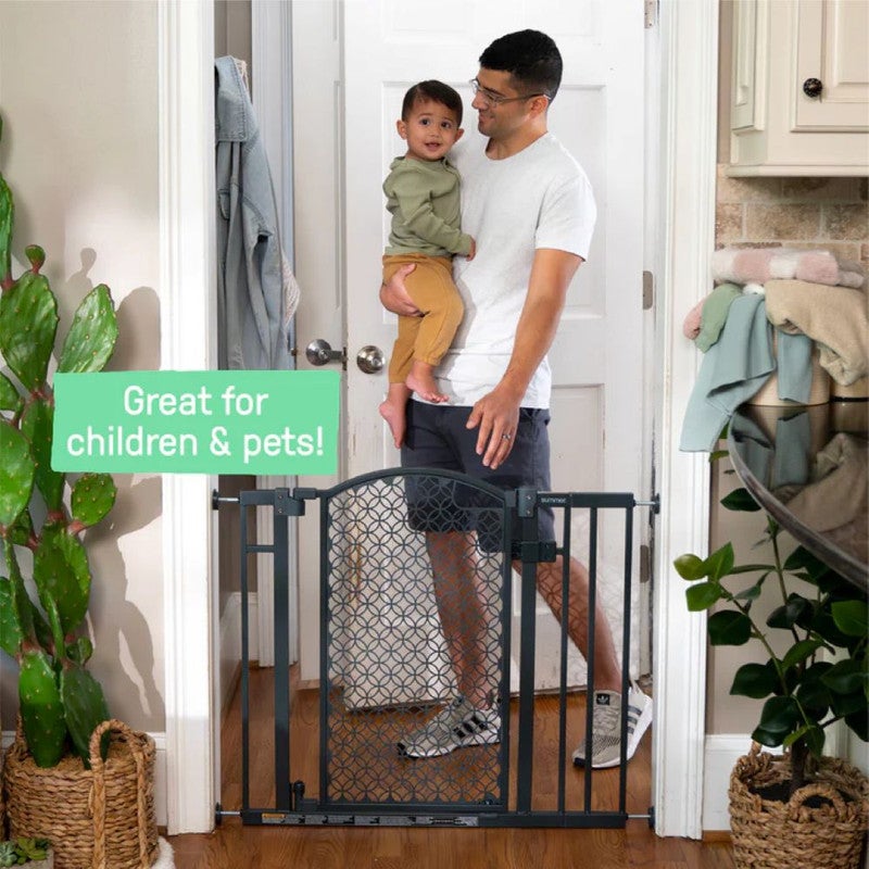 ingenuity Summer by Ingenuity - Doorway 42" Wide Pet & Baby  Safety Gate – Pressure Mount, Grey, Ages 6–24 Months - Image 2