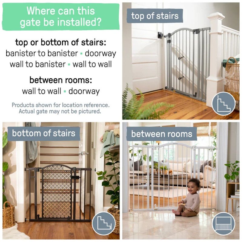 ingenuity Summer by Ingenuity - Doorway 42" Wide Pet & Baby  Safety Gate – Pressure Mount, Grey, Ages 6–24 Months - Image 3