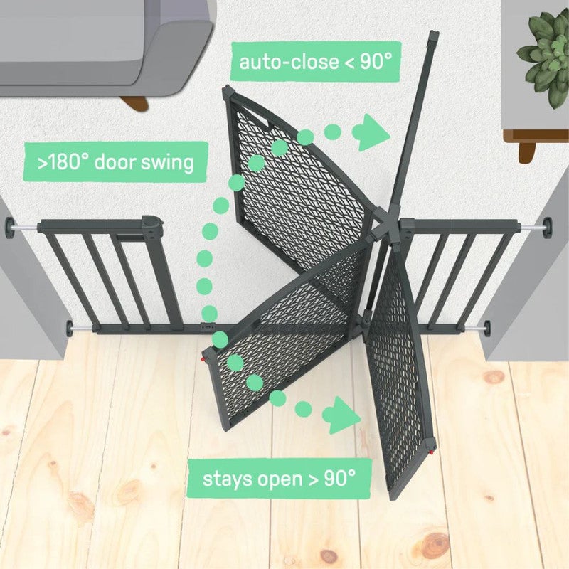 ingenuity Summer by Ingenuity - Doorway 42" Wide Pet & Baby  Safety Gate – Pressure Mount, Grey, Ages 6–24 Months - Image 4