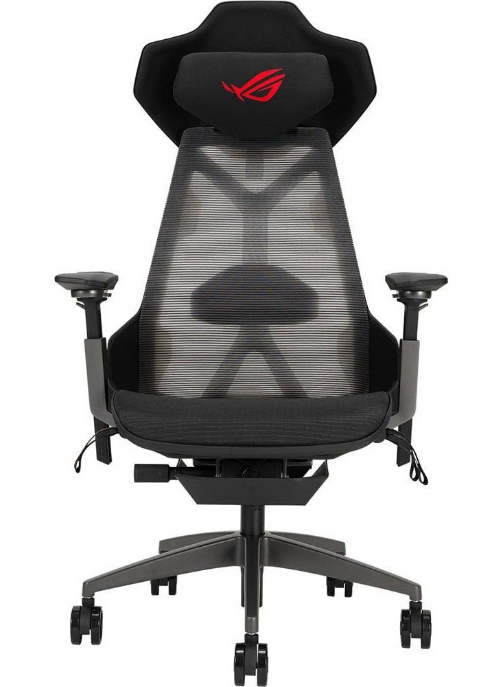 أسوس كرسي ألعاب SL400 Rog Destrier Ergo، أقصى حمولة 150 كجم، ثلاثي الأبعاد مع مسند ذراع يدور بالكامل 360 درجة، نطاق إمالة 90 - 135، رفع غاز من الفئة 4، عجلات PU 75 مم، زاوية قابلة للتعديل، أسود | 90GC0120-MSG010  - Image 1