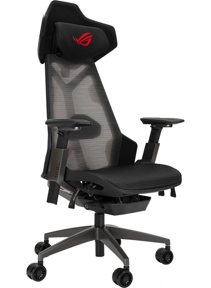 أسوس كرسي ألعاب SL400 Rog Destrier Ergo، أقصى حمولة 150 كجم، ثلاثي الأبعاد مع مسند ذراع يدور بالكامل 360 درجة، نطاق إمالة 90 - 135، رفع غاز من الفئة 4، عجلات PU 75 مم، زاوية قابلة للتعديل، أسود | 90GC0120-MSG010  - Image 2
