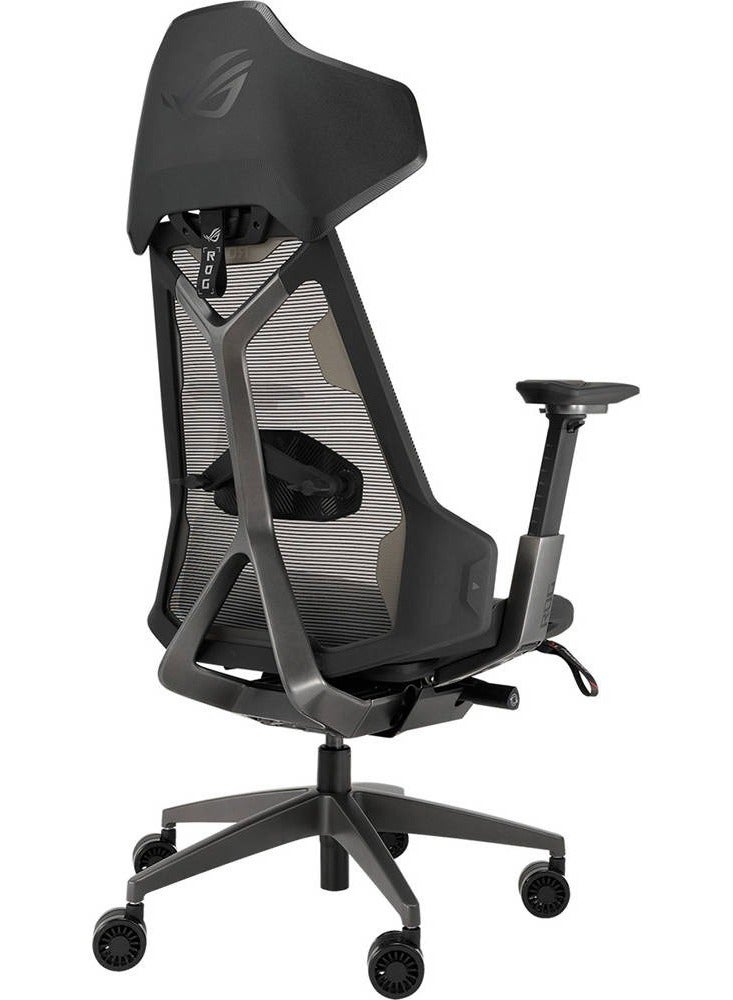 أسوس كرسي ألعاب SL400 Rog Destrier Ergo، أقصى حمولة 150 كجم، ثلاثي الأبعاد مع مسند ذراع يدور بالكامل 360 درجة، نطاق إمالة 90 - 135، رفع غاز من الفئة 4، عجلات PU 75 مم، زاوية قابلة للتعديل، أسود | 90GC0120-MSG010  - Image 5